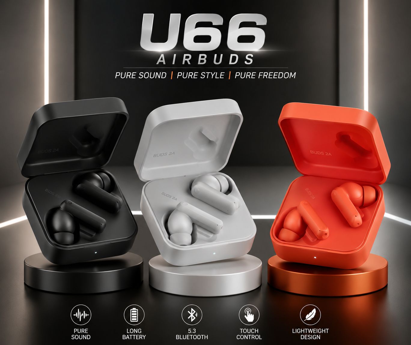 🎧 U66 High Quality Wireless Earbuds 🎧 💎 Limited Edition Model