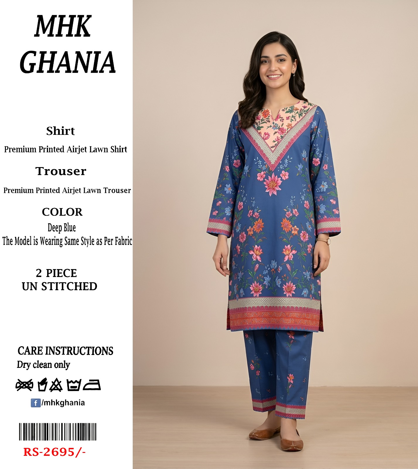 💖 Brand: MHK GHANIA 💖  👗 2 Piece Printed Lawn Collection