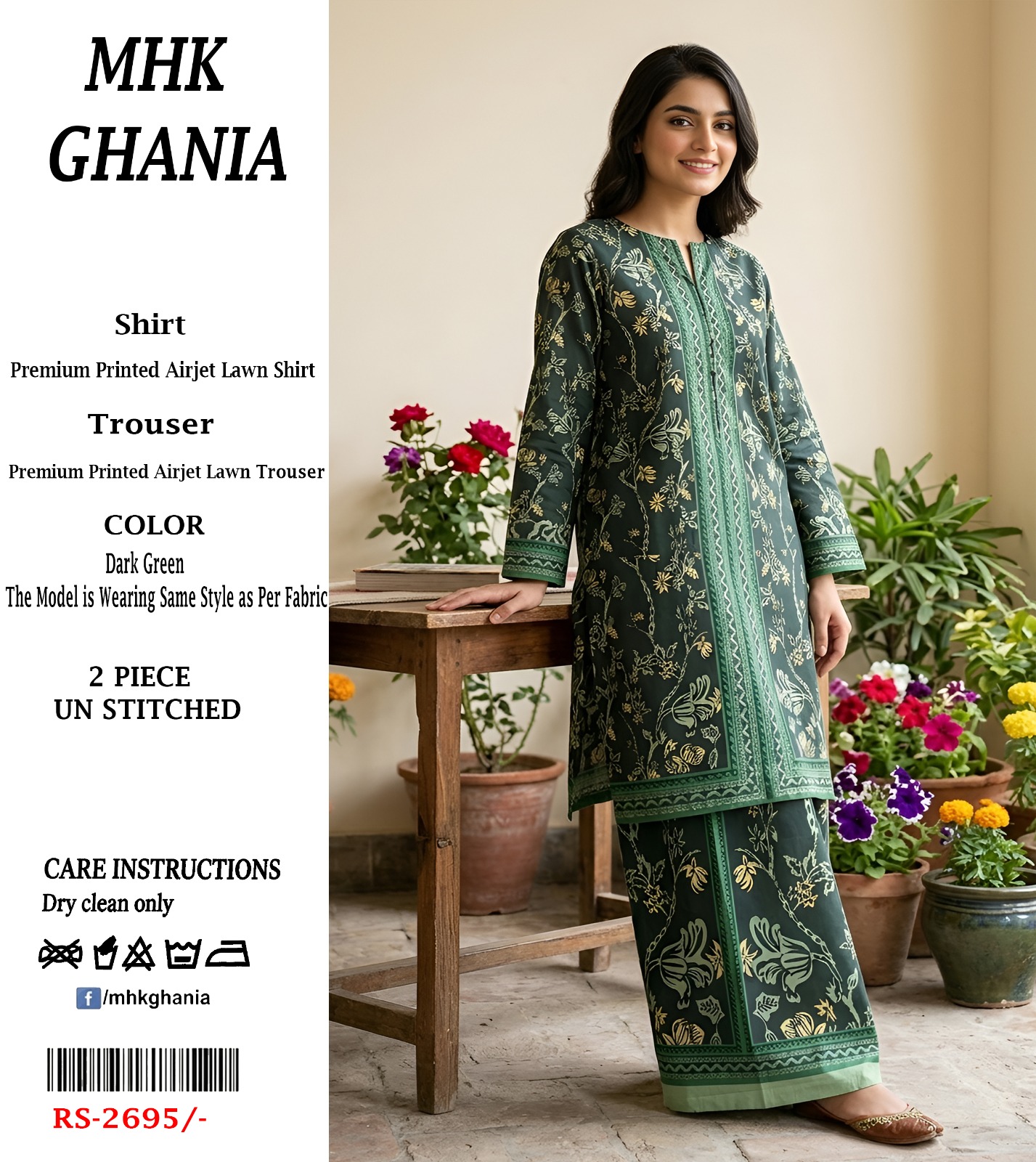 💖 Brand: MHK GHANIA 💖  👗 2 Piece Printed Lawn Collection
