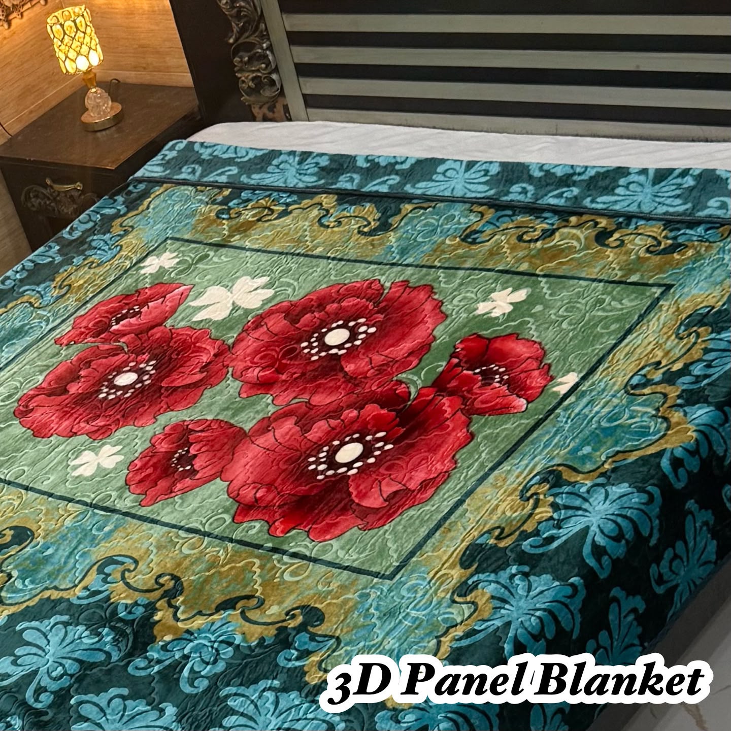 🛏️ Irani 4 Border – 3D Embossed AC Blanket 🛏️