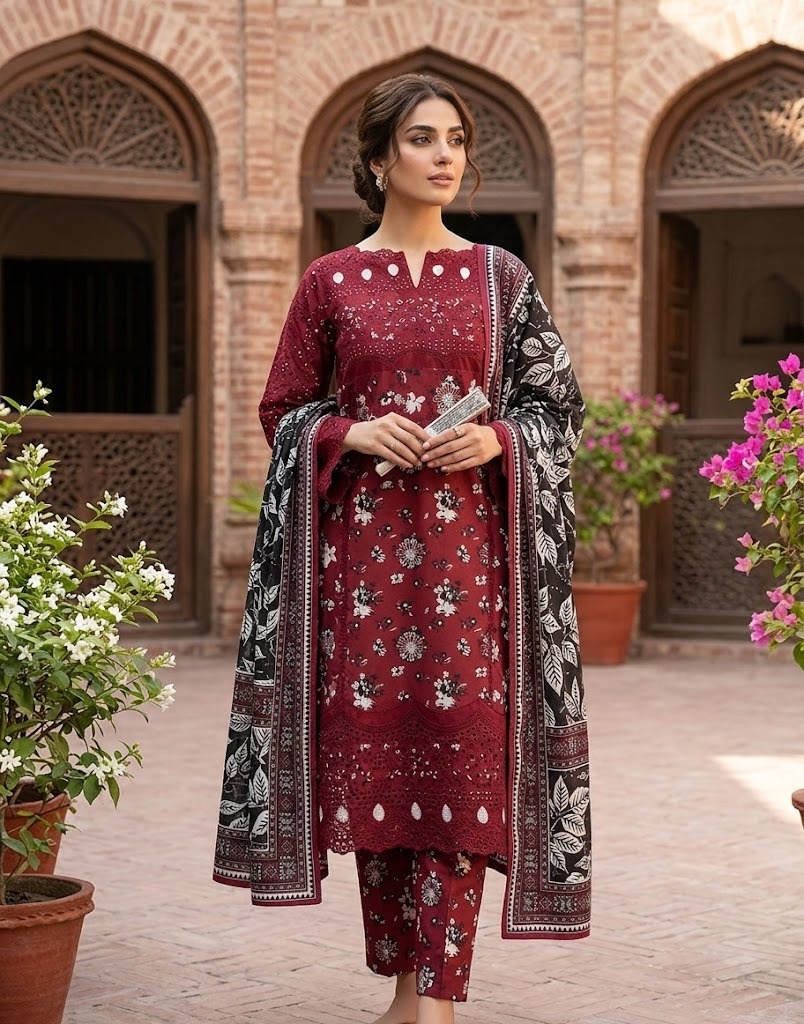 🌸 BIN SAEED – Daman Cut Work Embroidered Lawn Collection 🌸