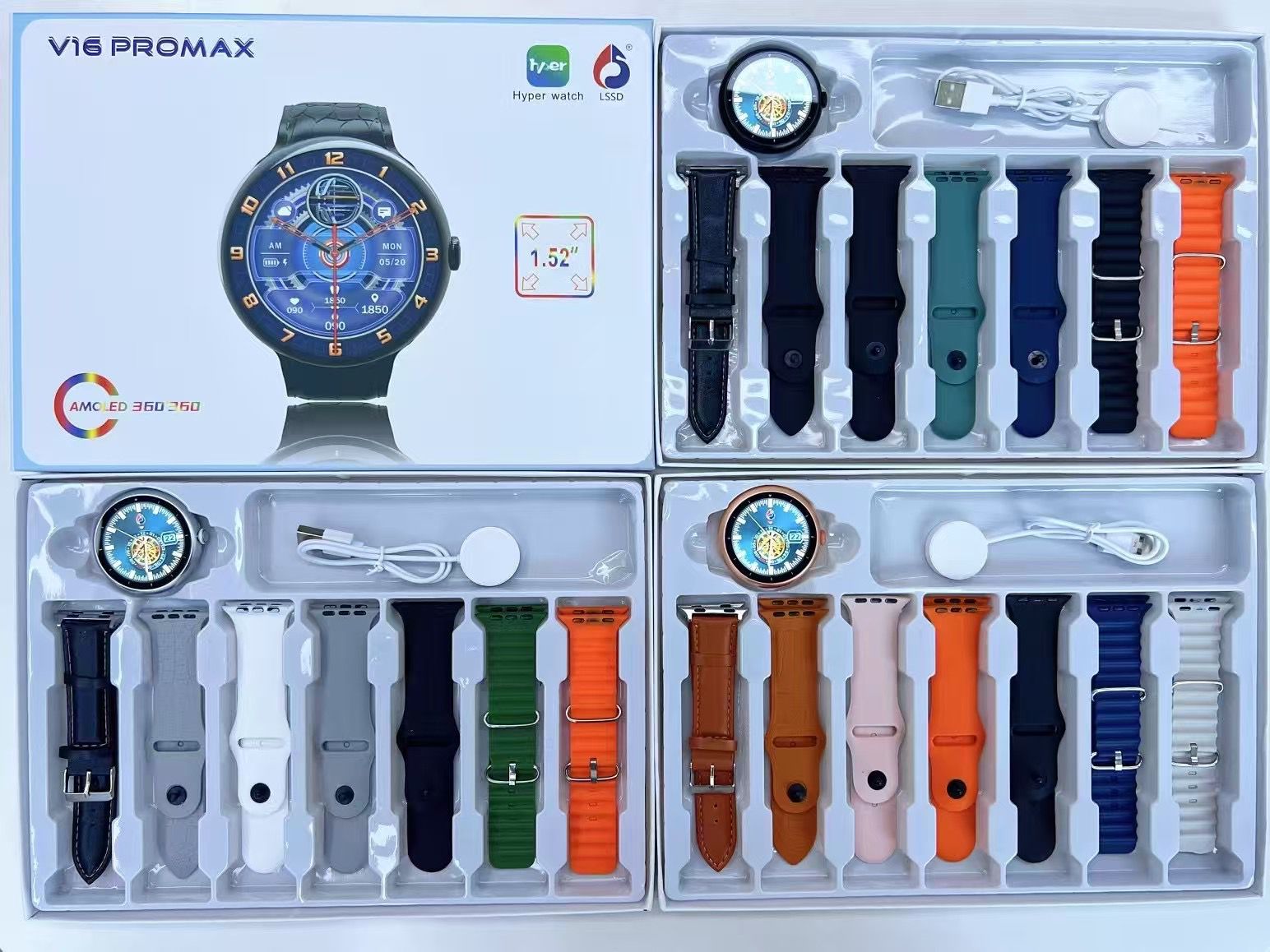⌚ 2025 Newest V16 Pro Max Round Smart Watch – 7 in 1 Gift Box ⌚🎁