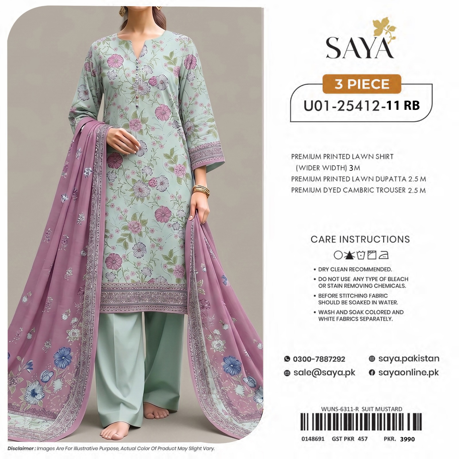 👗 MIX BRANDS PRINTED LAWN – 3PCS COLLECTION