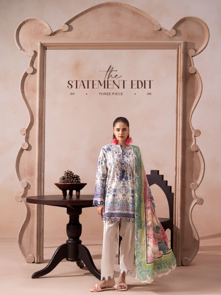 The Statement Edit – Blue Floral Mist 3-Piece