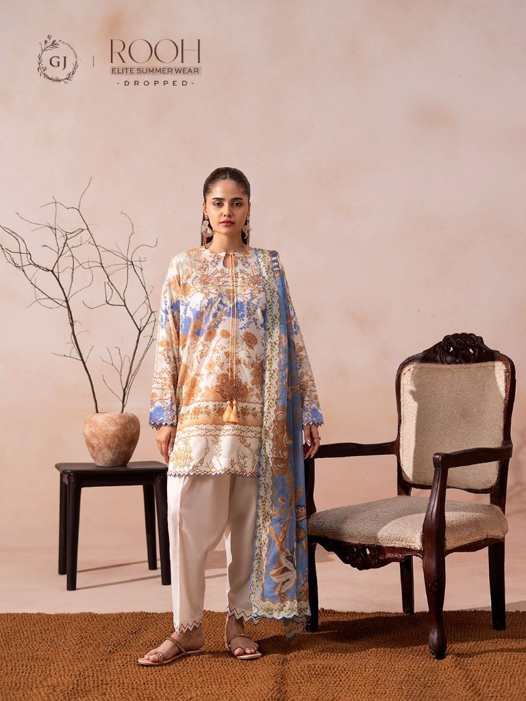 ROOH Elite Summer – Bronze & Blue Botanical 3-Piece